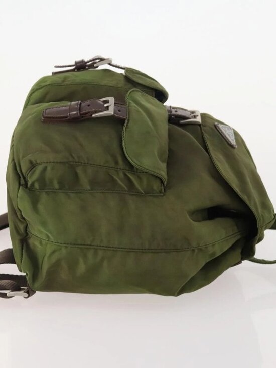 PRADA Backpack Nylon Green Silver Auth bs34433 main image 13